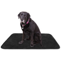 Tierdecke Lammflor schwarz - jet black 70x100 cm (R)
