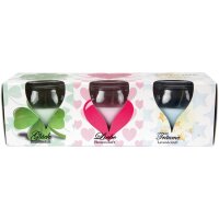 Dufterkzen "Romantic" 3er Set "Blumen & Lavendelduft"