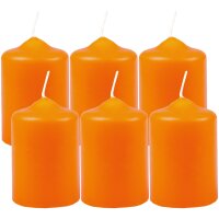 Stumpenkerzen Ø4cm x 6cm - 6er Pack Orange