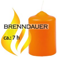 Stumpenkerzen Ø4cm x 6cm - 6er Pack Orange