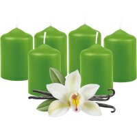 Stumpenkerzen Ø4cm x 6cm - 6er Pack Grün