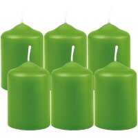 Stumpenkerzen Ø4cm x 6cm - 6er Pack Grün