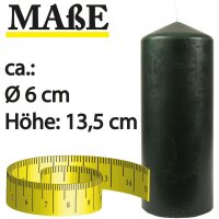 Stumpenkerze 6x13,5cm &quot;Dark green&quot;