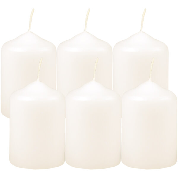 Stumpenkerzen Ø4cm x 6cm - 6er Pack Creme