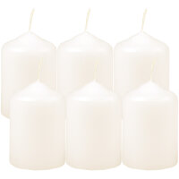 Stumpenkerzen Ø4cm x 6cm - 6er Pack Creme
