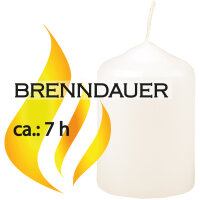 Stumpenkerzen Ø4cm x 6cm - 6er Pack Creme