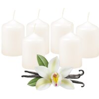 Stumpenkerzen Ø4cm x 6cm - 6er Pack Creme
