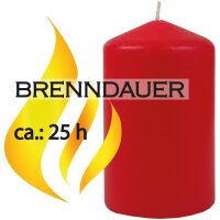 Stumpenkerzen Ø6cm x 10cm Rot 1er-Pack