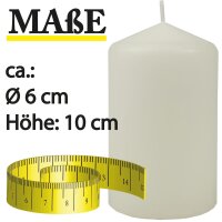 Stumpenkerzen Ø6cm x 10cm Elfenbein 1er-Pack