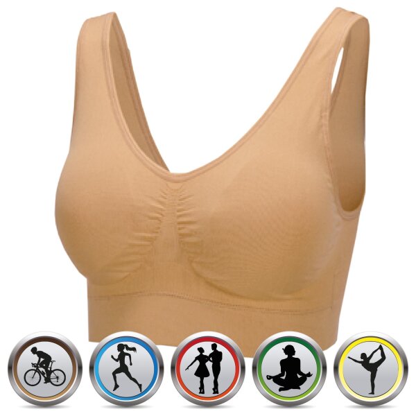 Seamless BH "ohne Polster" - XXL/3XL - Beige (R)