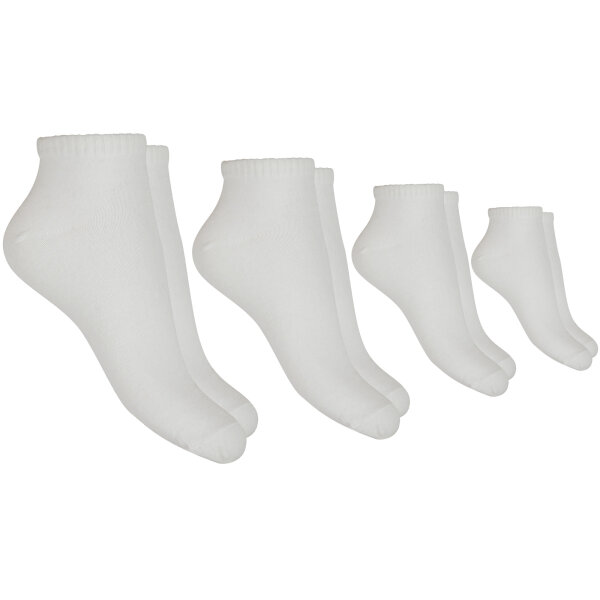 Damen Sneaker Socken, Größe: 35-38, 4 Paar - Weiß (R)