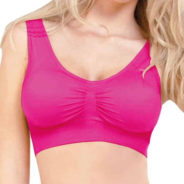 Seamless Komfort BH "mit Polster" - S/M - Pink
