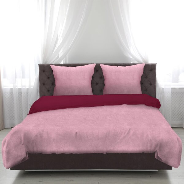 Bettwäsche - Wendebettwäsche Rose / Beere 80x80+135x200 cm