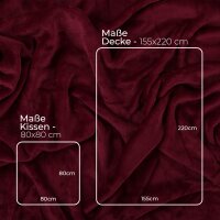 Bettw&auml;sche Cashmere Touch - 80x80+155x220 cm - Rose / Beere