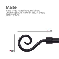 Endstücke für Stilgarnitur 2er Schwarz Roma