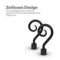 Endstücke für Stilgarnitur 2er Schwarz Roma