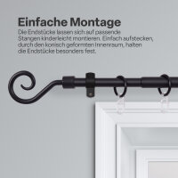 Endstücke für Stilgarnitur 2er Schwarz Roma