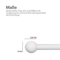 Endstücke für Stilgarnitur 2er Weiß Kugel