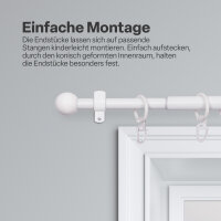 Endstücke für Stilgarnitur 2er Weiß Kugel