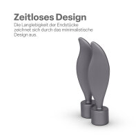 Endstücke für Stilgarnitur 2er Silber Flamme