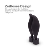 Endstücke für Stilgarnitur 2er Schwarz Flamme