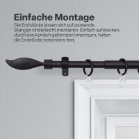 Endstücke für Stilgarnitur 2er Schwarz Flamme