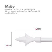 Endstücke für Stilgarnitur 2er Weiß Lilie