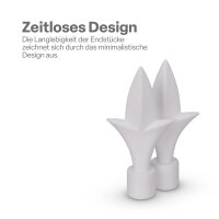 Endstücke für Stilgarnitur 2er Weiß Lilie