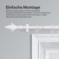 Endstücke für Stilgarnitur 2er Weiß Lilie