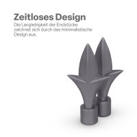 Endstücke für Stilgarnitur 2er Silber Lilie