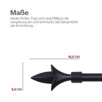 Endstücke für Stilgarnitur 2er Schwarz Lilie