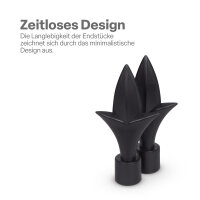 Endstücke für Stilgarnitur 2er Schwarz Lilie
