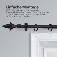 Endstücke für Stilgarnitur 2er Schwarz Lilie