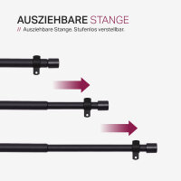 Stilgarnitur ausziehbar - 120-220cm Schwarz