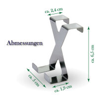 Fenster- und Türhaken Edelstahl "X" - 2er Set ( 4 Haken )