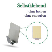 Wandhaken Edelstahl selbstklebend, Rechteckig - 6er Set