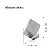 Wandhaken Edelstahl, selbstklebend, Raute - 4er Set