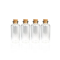 Fläschchen Glas mit Korken Set, ( 10ml ) 5cm - 4er Pack