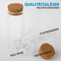 Fläschchen Glas mit Korken Set, ( 10ml ) 5cm - 4er Pack