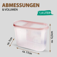 Frischhaltebox Schüttdose 1,4 Liter - 1er Pack ( 1 Stück ) Altrose