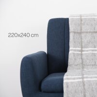 Coral Fleece Decke Karo XXL grau