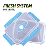 Frischhaltebox mit Deckel - Fresh System 0,9 Liter - Lunchbox - Blau