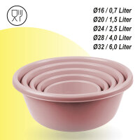 Schüßel 5er Set (0,7L, 1,5L, 2,5L, 4L, 6L), Rosa