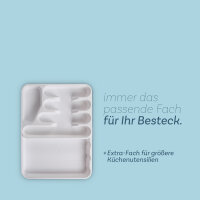 Besteckkasten Weiß ausziehbar