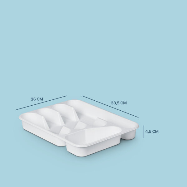 Besteckkasten 33,5x26x4,5cm - Weiß