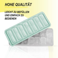 Eiswürfelform mit Deckel 1 Set, Boden:Transparent, Deckel:Grün ca.25,5x10x3,7cm