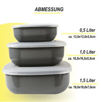 Vorratsdosen 3er Set (0,5L, 1L, 1,5L) eckig FRESH Boden:...