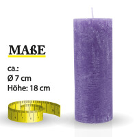 Stumpenkerzen Rustikal Lila Ø7cm x 18cm