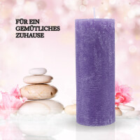 Stumpenkerzen Rustikal Lila Ø7cm x 18cm