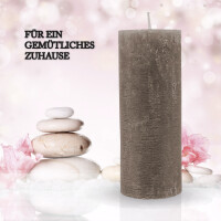 Stumpenkerzen Rustikal Taupe Ø7cm x 18cm